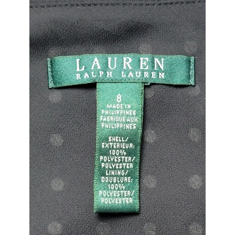 Lauren‎ Ralph Lauren Mini Skirt Women's 8 Black White Polka Dot Tiered Ruffle